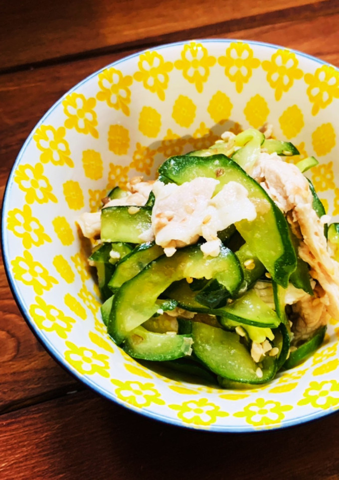 豚しゃぶと胡瓜の梅肉和え(๑´ڡ`๑)-レシピのメイン写真