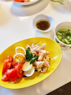 低糖質 一気に2品!棒棒鶏と青菜のスープ-レシピのメイン写真
