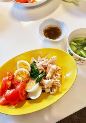 低糖質 一気に2品！棒棒鶏と青菜のスープ-レシピのメイン写真