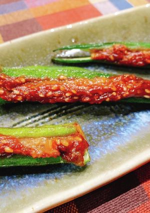 トースターで簡単！オクラのゴマ味噌焼き-レシピのメイン写真