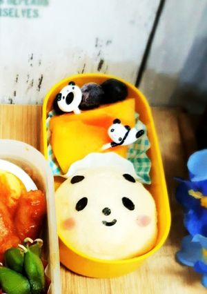 ★パンダ簡単キャラ弁★肉まんやお握りで-レシピのメイン写真
