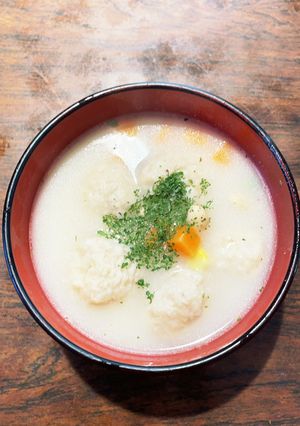 鶏肉団子のニンニク＆野菜温ミルクスープ★-レシピのメイン写真