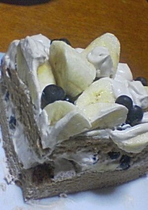 ﾌﾞﾙｰﾍﾞﾘｰとﾊﾞﾅﾅのﾁｮｺケーキ-レシピのメイン写真