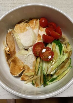 鶏胸肉ときゅうりの棒棒鶏風冷やし中華-レシピのメイン写真