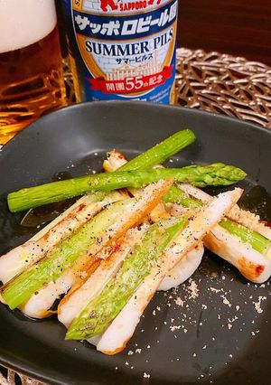 アスパラガスのちくわボート-レシピのメイン写真