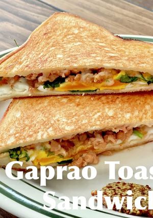 いなばの缶詰で！簡単ガパオのホットサンド-レシピのメイン写真