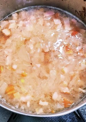 男子ごはん風　ベーコンとたまねぎスープ-レシピのメイン写真