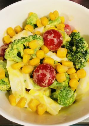 ゆで卵とブロッコリーとトマトのサラダ-レシピのメイン写真