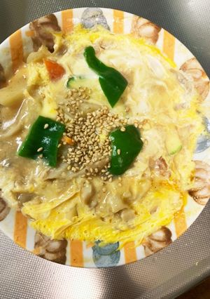 チクワ甘味噌炒め味スペイン風オムレツ風-レシピのメイン写真
