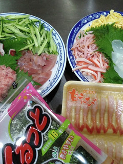 冷やし中華の具が残ったら…手巻き寿司!-レシピのメイン写真