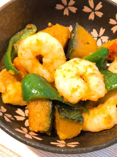 えびと夏野菜のカレー炒め-レシピのメイン写真