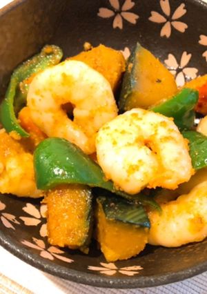 えびと夏野菜のカレー炒め-レシピのメイン写真