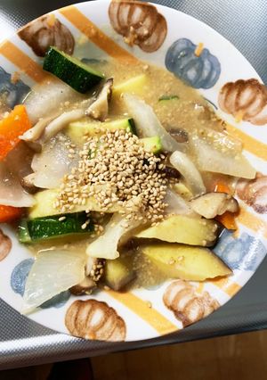 根菜酢味噌炒め味温野菜サラダ-レシピのメイン写真