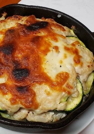 スキレットで☆鶏とズッキーニの重ね焼き-レシピのメイン写真