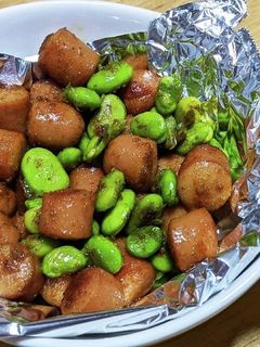 枝豆とウインナーのカレー炒め(*^^*)-レシピのメイン写真