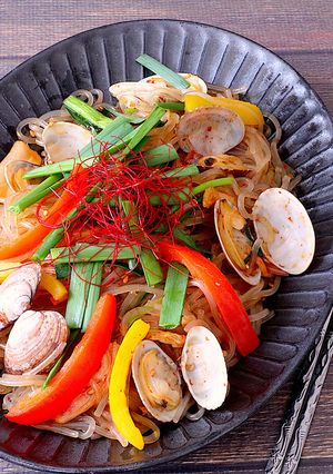 にらとキムチとあさりのお食事チャプチェ-レシピのメイン写真