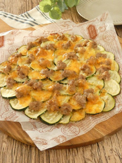 ズッキーニとひき肉のおかずピザ-レシピのメイン写真