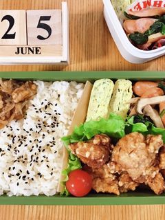 鶏唐揚げ弁当 21/6.25-レシピのメイン写真