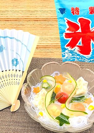 ☆白だし九龍球入り☆冷製春雨スープ☆-レシピのメイン写真