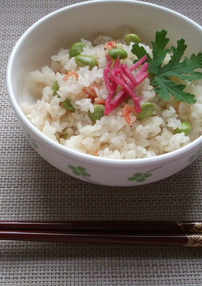 桜えびと青豆の炊き込みごはん-レシピのメイン写真