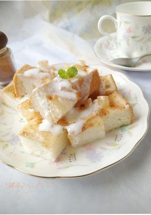 林檎キューブパンのヨーグルトかけ-レシピのメイン写真