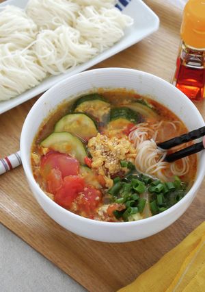 夏バテ予防!和風の酸辣湯そうめん-レシピのメイン写真