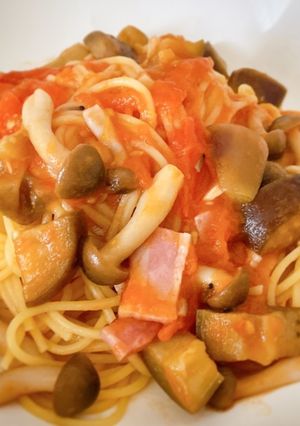 野菜たっぷりトマトのガリバタスパ-レシピのメイン写真