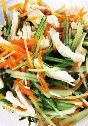 鶏胸肉と水菜の和え物-レシピのメイン写真
