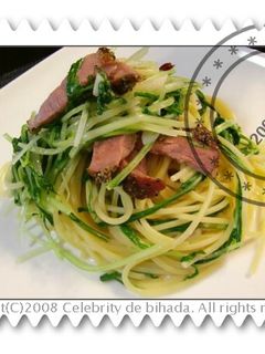 鴨と水菜のペペロンチーニ-レシピのメイン写真