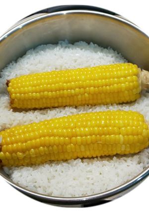 同時に出来る♪♪ご飯と茹でとうもろこし-レシピのメイン写真