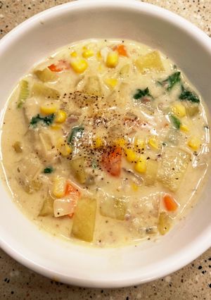 スケソウダラ(白身魚)豆乳チャウダー-レシピのメイン写真