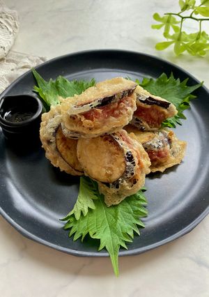 山椒の香り!なすのひき肉挟み揚げ-レシピのメイン写真