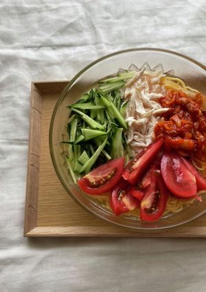 糖質ゼロ麺で美味しい冷麺-レシピのメイン写真