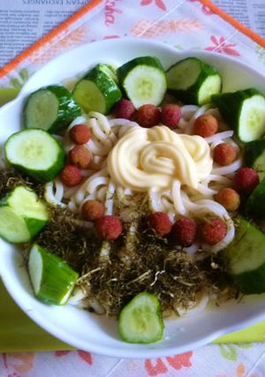 醤油うどん風冷やしうどん30~やまもも2-レシピのメイン写真