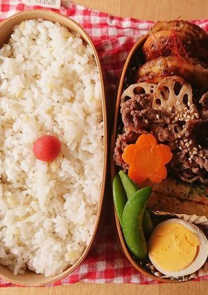 お弁当★少量和牛とレンコン旨塩★カフェ飯-レシピのメイン写真
