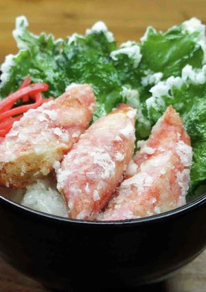 うまい！大葉とカニカマの竜田揚げ丼-レシピのメイン写真