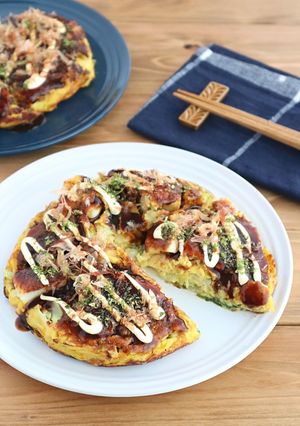 大豆粉でヘルシー☆いかのお好み焼き-レシピのメイン写真