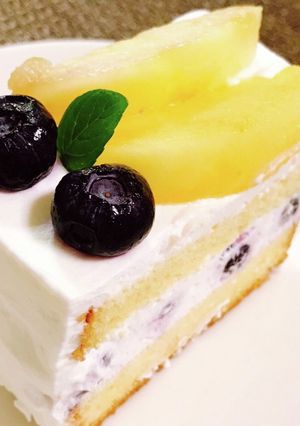 桃とブルーベリー♬｡.ショートケーキ-レシピのメイン写真