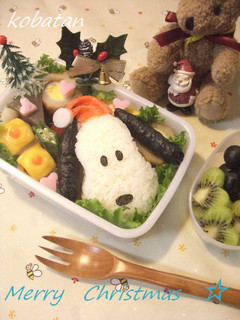 スヌーピーサンタのお弁当(キャラ弁)-レシピのメイン写真
