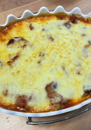 業スーの冷凍ハンバーグ&冷凍茄子グラタン-レシピのメイン写真