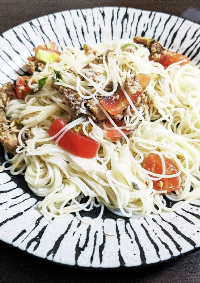 素麺消費！サバ缶とトマトの簡単素麺-レシピのメイン写真