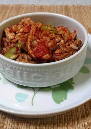 鶏とトマトの炊き込みご飯♪♪-レシピのメイン写真