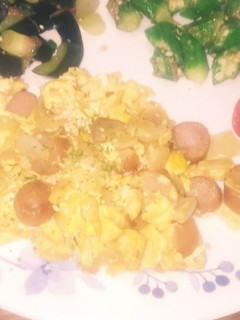 ウインナーと玉ねぎのスクランブルエッグ-レシピのメイン写真