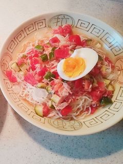 冷やしトマトツナ素麺-レシピのメイン写真