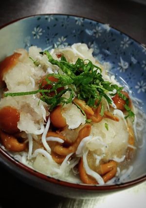 シラスと大葉で卸ナメコ❨(@≧↺≦@)❩-レシピのメイン写真