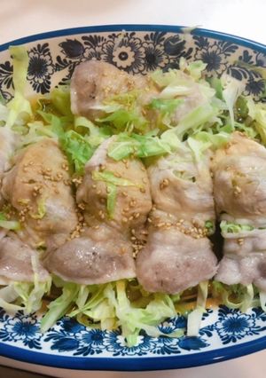 キャベツの豚肉巻きレンジ蒸し-レシピのメイン写真