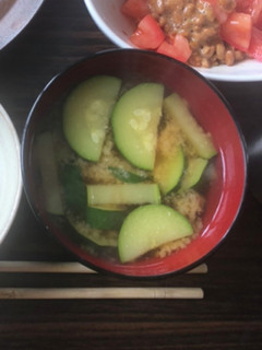 ズッキーニとトマトの味噌汁-レシピのメイン写真