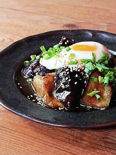 業務スーパー★冷凍揚げナスの温玉照り焼き-レシピのメイン写真