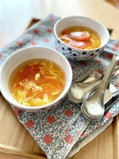 *ふんわり卵とトマトの豆板醤スープ-レシピのメイン写真