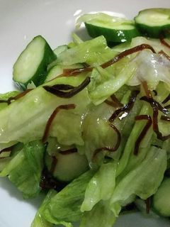 レタスときゅうりの塩昆布和え-レシピのメイン写真